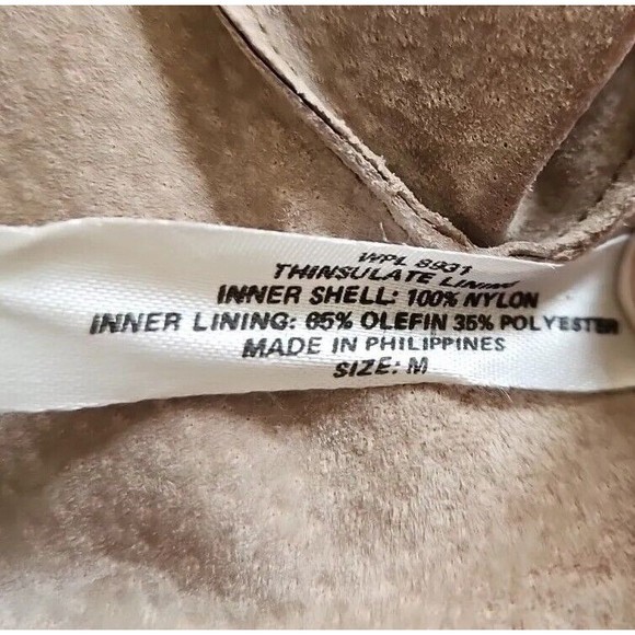 MENS Vintage Tan Suede Thinsulate Gloves WPL 8931 Sz Medium - Picture 6 of 8